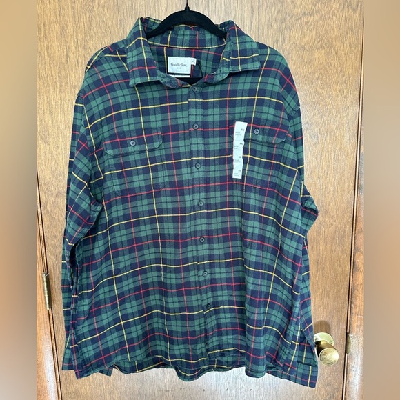 Men's Midweight Flannel Button-Down Shirt - Goodfellow & Co Size XXL - Picture 1 of 8